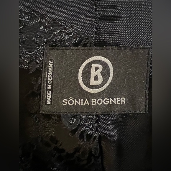Sônia Bogner womens evening Jacket small Black Sequin Collar shimmer 3/4 sleeve  - Picture 8 of 16
